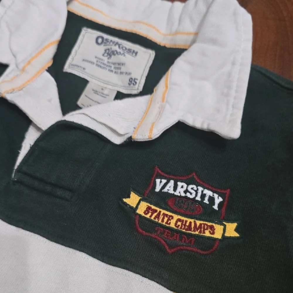 OshKosh‎ B'gosh Varsity Rugby Shirt - Green, White, Yellow